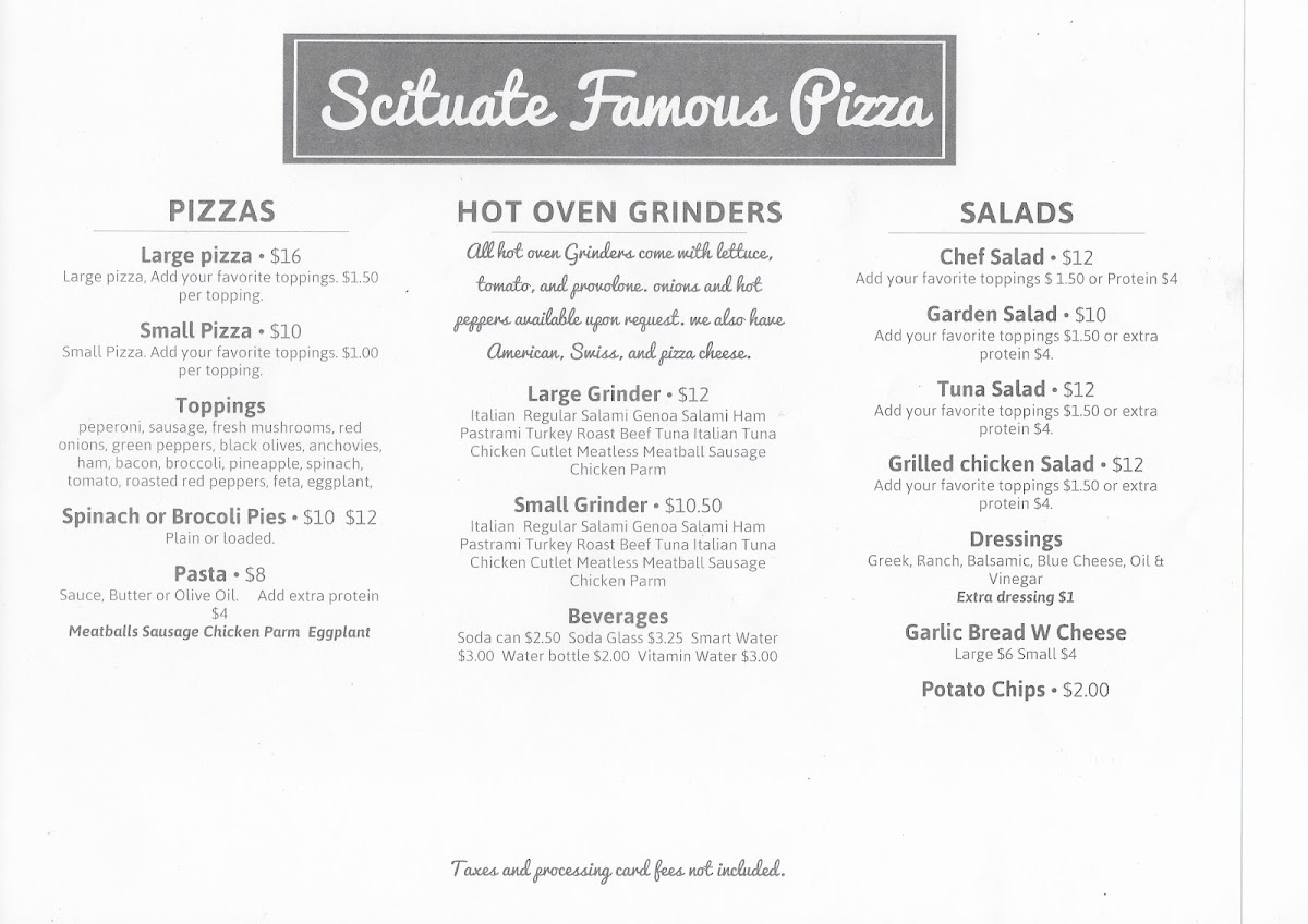 Famous Pizza Menu - Image 1